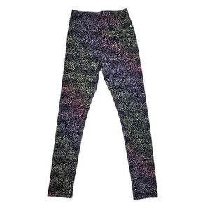 2/$20 Athletic Works Black With Colourful Pattern Leggings Pants Size: Youth XL